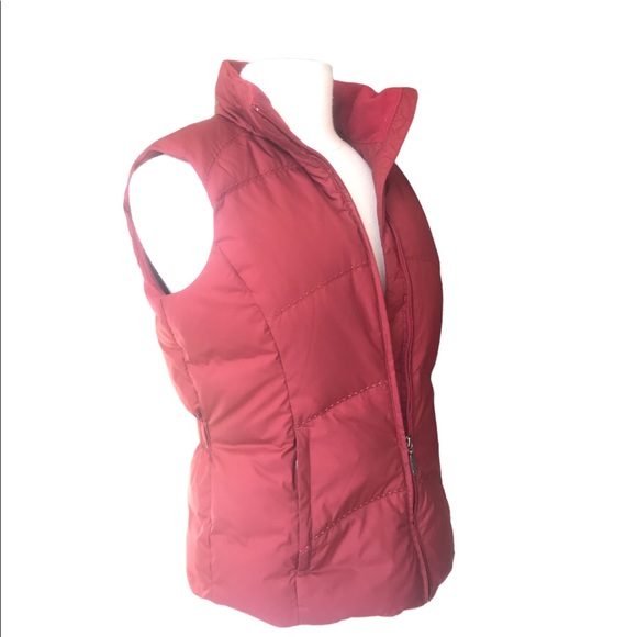 EDDIE BAUER MAROON Premium Goose Down Puffer Parka Vest - Picture 7 of 8